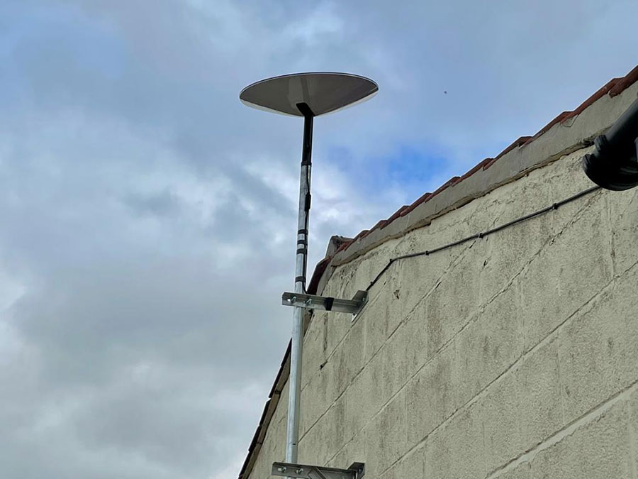 Professional satellite installation using our own manufactured parts. York, North Yorkshire UK