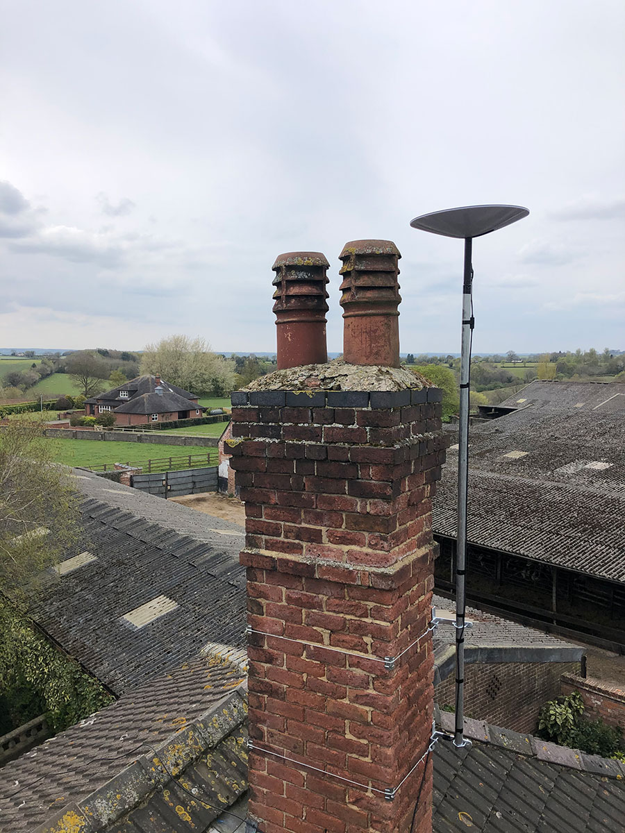 Professional satellite installation using our own manufactured parts. Derby, Derbyshire UK