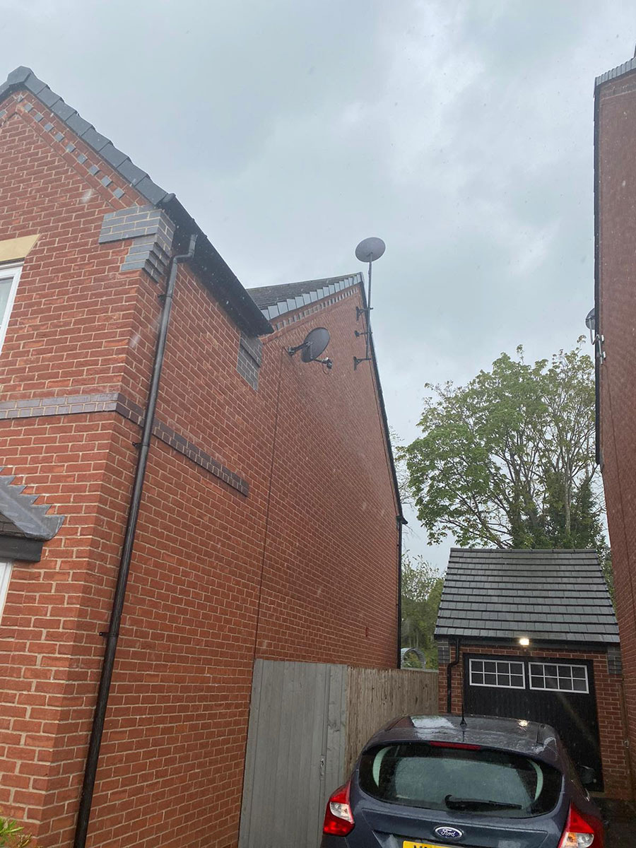 Professional satellite installation using our own manufactured parts. Barnsley, South Yorkshire UK
