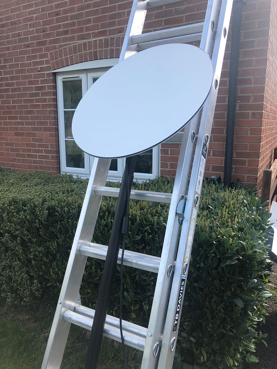 Professional satellite installation using our own manufactured parts. Leicester, Leicstershire UK