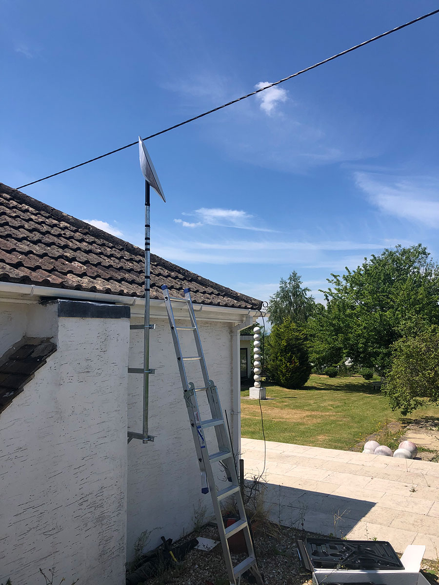 Professional satellite installation using our own manufactured parts. Gloucester, UK